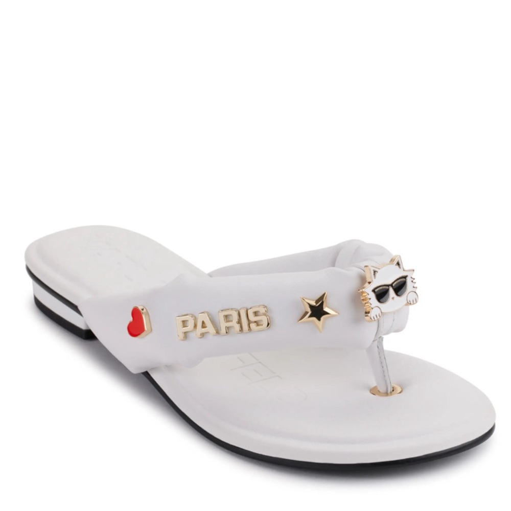KARL LAGERFELD Cristi Bow T-Strap Sandal
